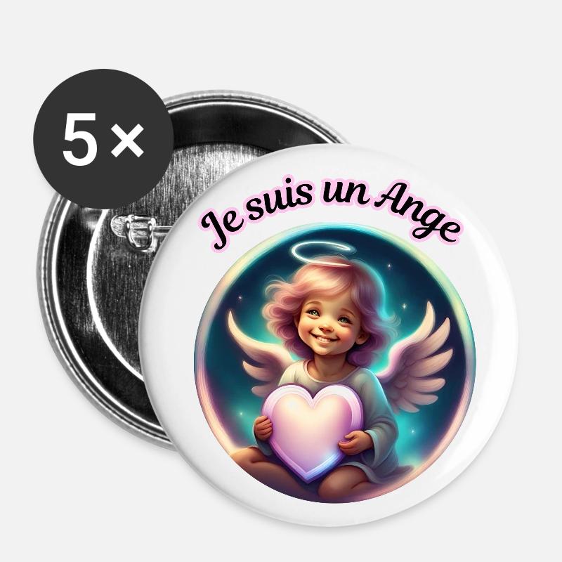 I'm an Angel - Buttons small 1''/25 mm (5-pack) - white