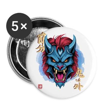 Yeti Blue Oni - Buttons klein 25 mm (5er Pack) - Weiß - Vorne