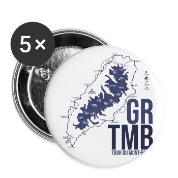 randonnee GRTMB GR tmb tour du mont blanc - Lot de 5 petits badges (25 mm) - blanc - Devant