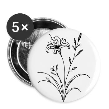 Lily Light: Delicate Contours of Beauty - Buttons small 1''/25 mm (5-pack) - white - Front