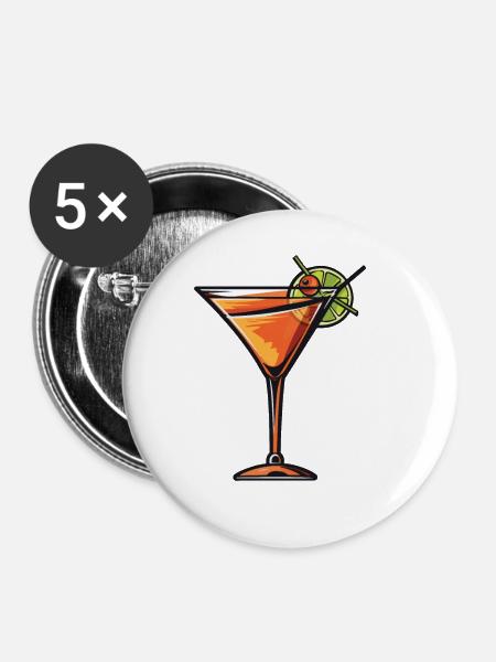 Limonade Drink - Buttons klein 25 mm (5er Pack) - Weiß