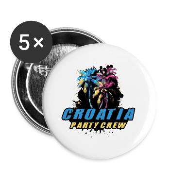 Croatia Party Crew Urlaub Spruch - Buttons klein 25 mm (5er Pack) - Weiß - Vorne