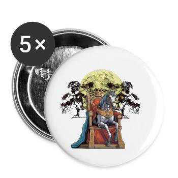 King Kings Horse Horses Emperor Fantasy - Buttons small 1''/25 mm (5-pack) - white - Front