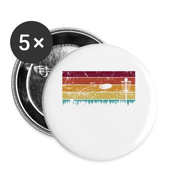 Discgolf Hobby Sport - Buttons klein 25 mm (5er Pack) - Weiß - Vorne