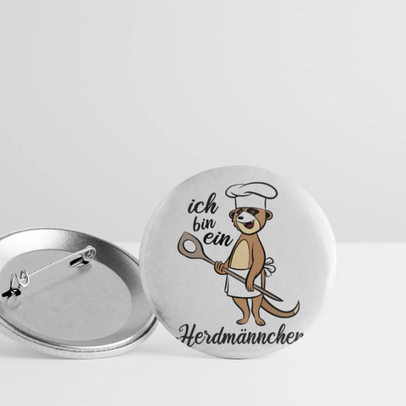 Ich bin ein Herdmännchen - Erdmännchen Kochlöffel Buttons klein 25 mm (5er Pack)