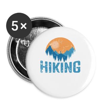 Hiking Outdoor Hobby - Buttons klein 25 mm (5er Pack) - Weiß - Vorne