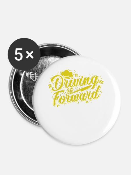 Driving Us Forward - Buttons klein 25 mm (5er Pack) - Weiß