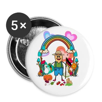 Peanut Farmer Farmers Germany Flags Vegetables - Buttons small 1''/25 mm (5-pack) - white - Front