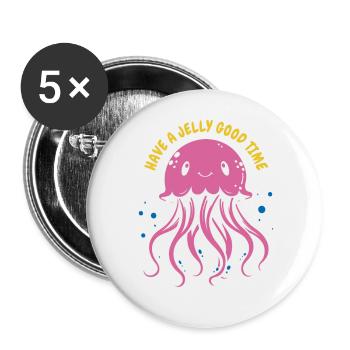 Have a jelly good time - Jellyfish with tentacles, me - Buttons small 1''/25 mm (5-pack) - white - Front