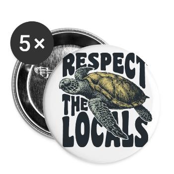 Respect the locals - Buttons small 1''/25 mm (5-pack) - white - Front