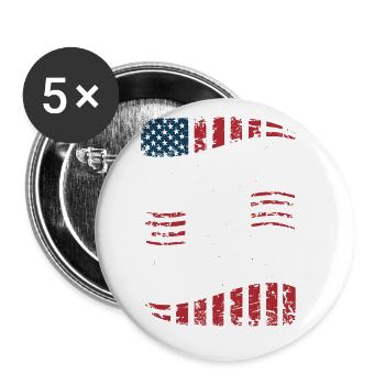 Amerikanische Flagge Fortis et Liber Patriotische Freiheit - Buttons klein 25 mm (5er Pack) - Weiß - Vorne