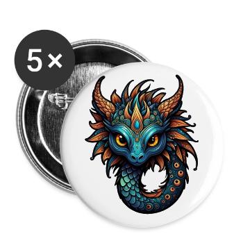 Créature fantastique adorable - Lot de 5 petits badges (25 mm) - blanc - Devant