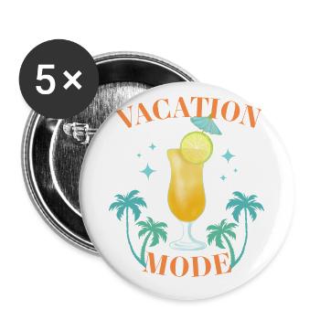 Summer Holidays - Buttons small 1''/25 mm (5-pack) - white - Front