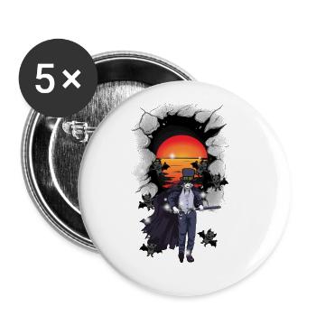 Horror Halloween Fleddermäuse Swordsman - Buttons small 1''/25 mm (5-pack) - white - Front