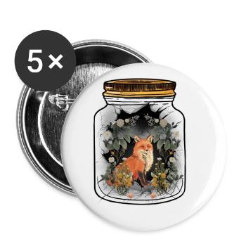 Fuchs Füchse Natur Naturliebhaber Kinder Kind - Buttons klein 25 mm (5er Pack) - Weiß - Vorne