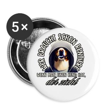 drôle bouledogue noël chien chemise renne - Lot de 5 petits badges (25 mm) - blanc - Devant