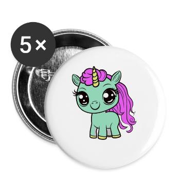 Bébé Licorne Licornes Enfant Enfants Enfant Enfant Cheval - Lot de 5 petits badges (25 mm) - blanc - Devant