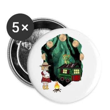Kind Kinder Abenteuer Wald Drache Drachen mystisch - Buttons klein 25 mm (5er Pack) - Weiß - Vorne