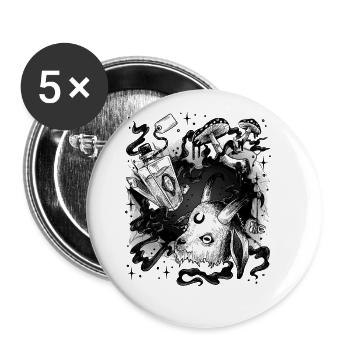 Hexerei Zauberei mystisch Voodoo Magie magisch - Buttons klein 25 mm (5er Pack) - Weiß - Vorne