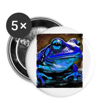Portrait de grenouille - Lot de 5 petits badges (25 mm) - blanc - Devant
