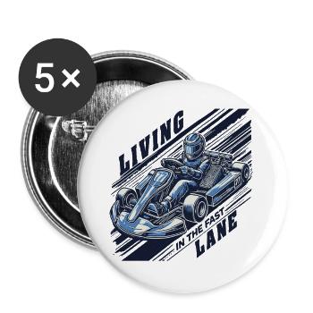 Go-kart life in the fast lane - Buttons small 1''/25 mm (5-pack) - white - Front