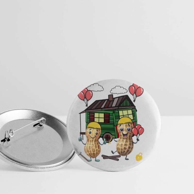 Peanuts Constructeur de maison Constructeur Remorque de construction Maison propre Maison Lot de 5 petits badges (25 mm)