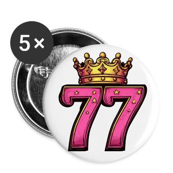 77 Number Krone - Buttons small 1''/25 mm (5-pack) - white - Front