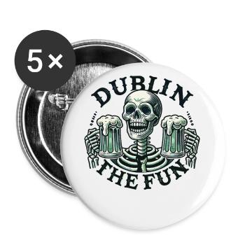 Saint Patrick's Day Dublin The Fun - Buttons small 1''/25 mm (5-pack) - white - Front