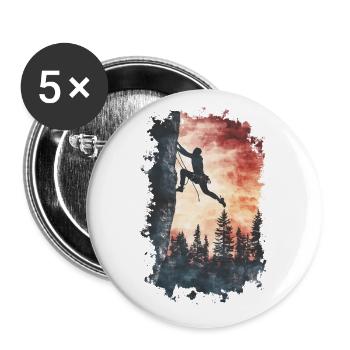 Escalade Alpes : sommet à la limite, aventure en plein air - Lot de 5 petits badges (25 mm) - blanc - Devant