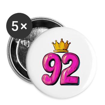 92 Number Krone - Buttons small 1''/25 mm (5-pack) - white - Front