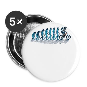 Evolution Mensch Zum Fahrradfahrer - Buttons klein 25 mm (5er Pack) - Weiß - Vorne