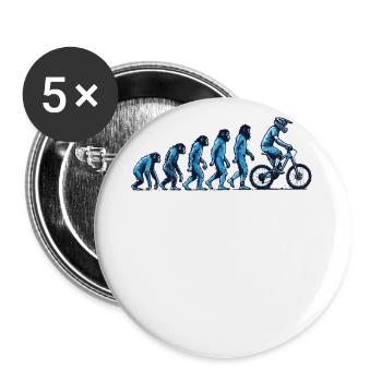Evolution Vom Affen Zum Fahrradfahrer - Buttons klein 25 mm (5er Pack) - Weiß - Vorne