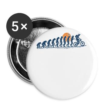 Evolution Vom Affen Zum Fahrradfahrer - Buttons klein 25 mm (5er Pack) - Weiß - Vorne