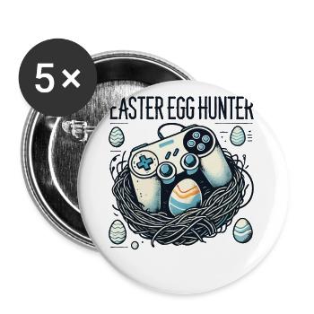 Easter Egg Hunt Gamer Gaming Adventure - Buttons small 1''/25 mm (5-pack) - white - Front