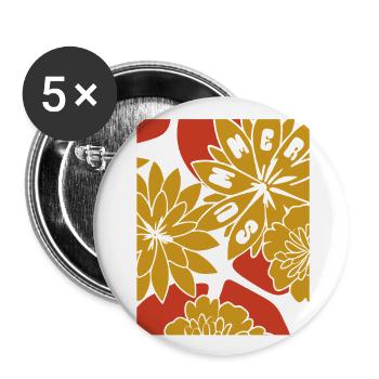 Blumen - Frühling - Blüten - Buttons klein 25 mm (5er Pack) - Weiß - Vorne