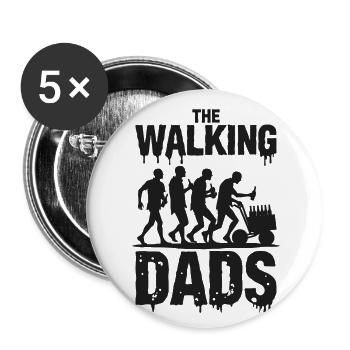 The Walking Dads – Enterrement de vie de garçon pour la fête des pères - Lot de 5 petits badges (25 mm) - blanc - Devant
