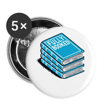 Bookworm Book Lover Funnier - Buttons small 1''/25 mm (5-pack) - white - Front
