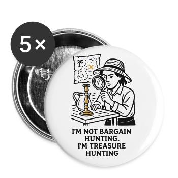 Antique Collector Treasure Hunt Vintage Retro - Buttons small 1''/25 mm (5-pack) - white - Front