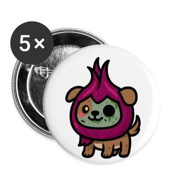 Zombion - Buttons klein 25 mm (5er Pack) - Weiß - Vorne