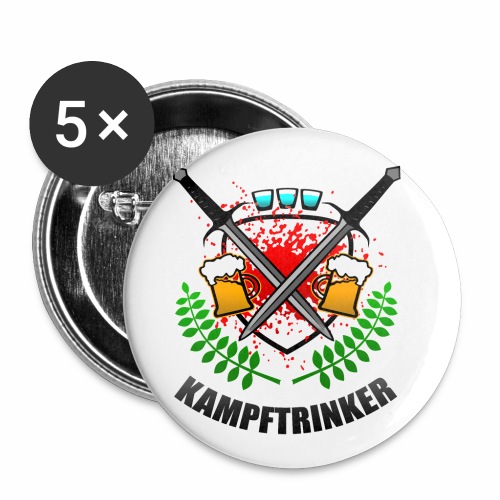 Kampftrinker Sauftour Team Bier Schnaps - Buttons klein 25 mm (5er Pack)