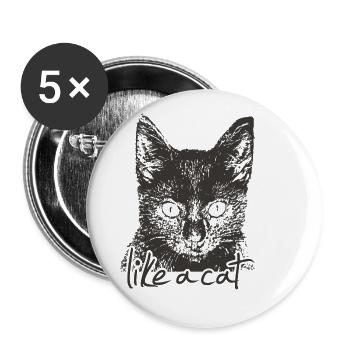 Cat - Buttons klein 25 mm (5er Pack) - Weiß - Vorne