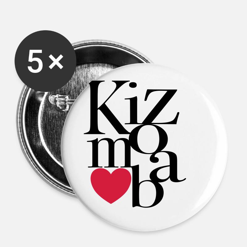 Kizomba Art - Kizomba Dance Shirt - Buttons klein 25 mm (5er Pack) - Weiß