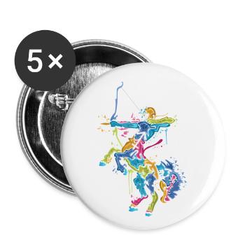 ZODIAC SIGN SAGITTARIUS Birthday Gift Zodiac - Buttons small 1''/25 mm (5-pack) - white - Front