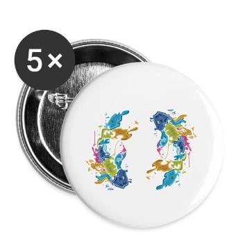 ZODIAC SIGN FISH SHIRT Zodiac sign gift - Buttons small 1''/25 mm (5-pack) - white - Front