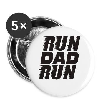 Cadeau de motivation papa course à pied marathon - Lot de 5 petits badges (25 mm) - blanc - Devant