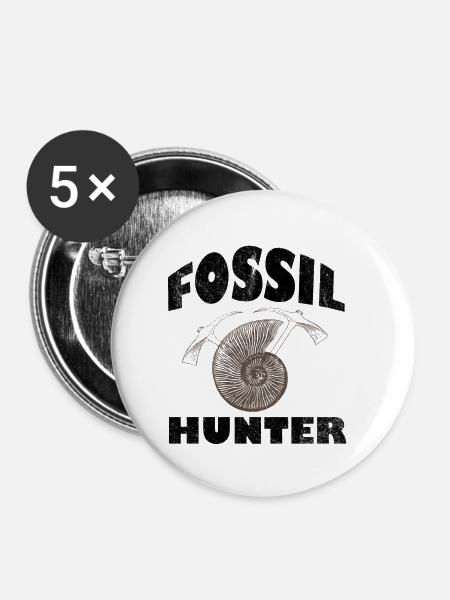 Fossilien Suche Ausdauer - Buttons klein 25 mm (5er Pack) - Weiß