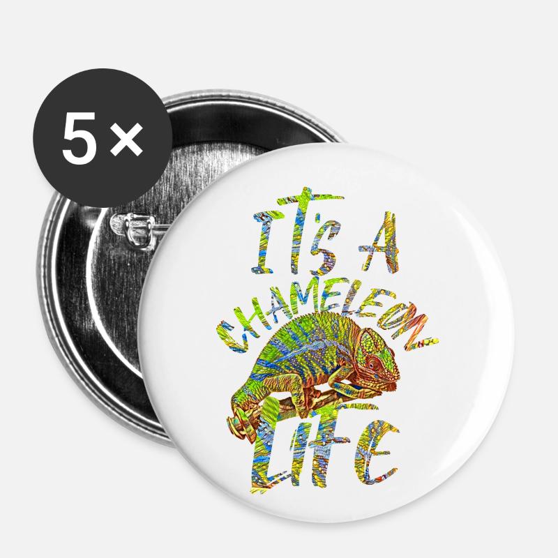 chameleon - Buttons small 1''/25 mm (5-pack) - white