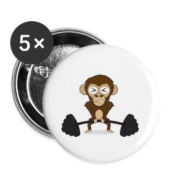 Monkey barbell gym gift - Buttons small 1''/25 mm (5-pack) - white - Front