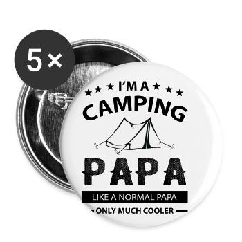 I’M A Camping Papa like A Normal Papa only much - Lot de 5 petits badges (25 mm) - blanc - Devant