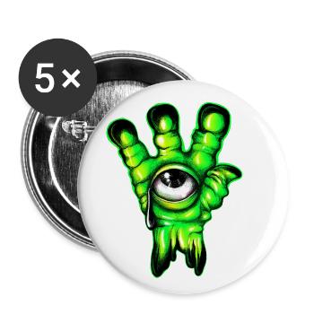 Alien Hand color - Buttons small 1''/25 mm (5-pack) - white - Front